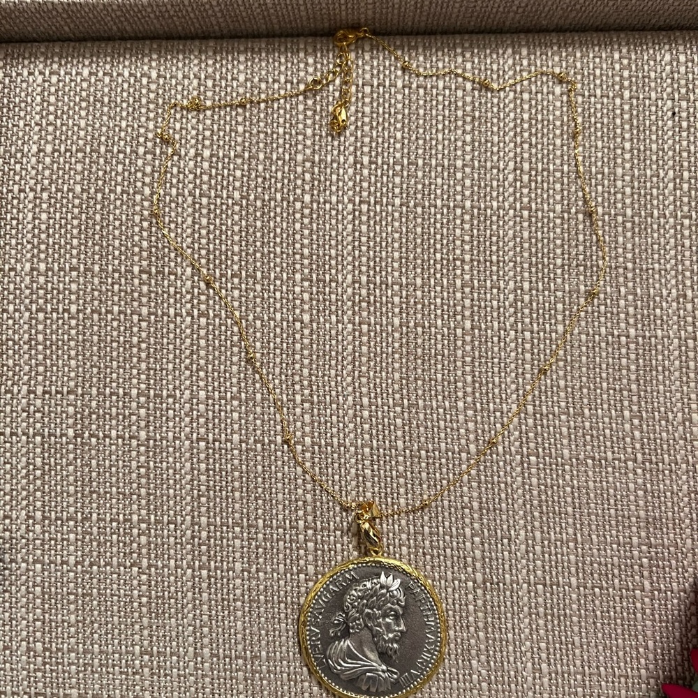 Gold and Silver Coin Pendant Necklace